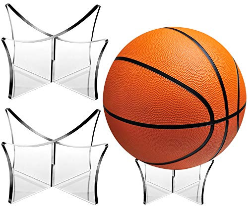 Blulu 3 Pieces Basketball Stand Holder Football Display Stand Basketball Football Soccer Holder for Volleyball Bowling Ball Display(Acrylic)