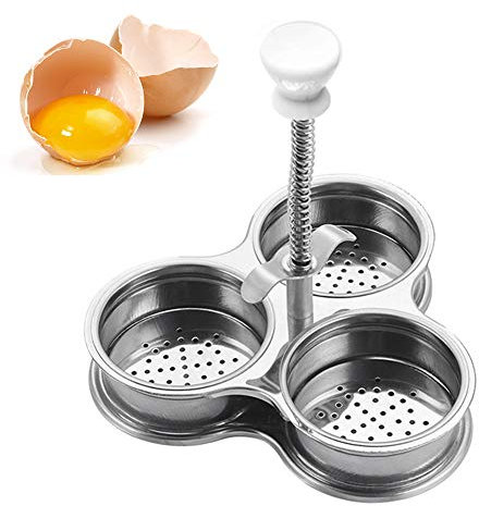 YUIP Cocedor de Huevos de Acero Inoxidable,Escalfador de Huevos de Acero Inoxidable con Tres Rejillas para Cocinar Huevos,Escalfador de Huevos,Vaporizador de Huevos,Utensilios de Cocina