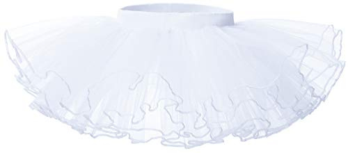 Bezioner Jupe Tutu en Tulle Fille Robe de Danse Classique Ballet Pettiskirt Princesse Costume Blanc M 5-7 Ans