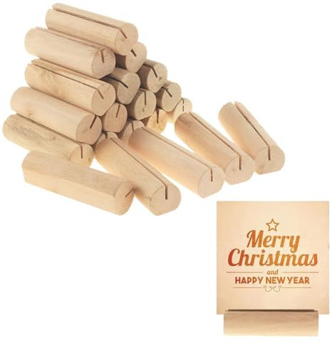 Wohlstand 20 pezzi Porta Carte da Tavolo in Legno da Matrimonio, Segnaposto Legno Supporto, Numero Posto Titolare, per la tua famiglia, banchetto di nozze, uso del banchetto, portacarte portatile