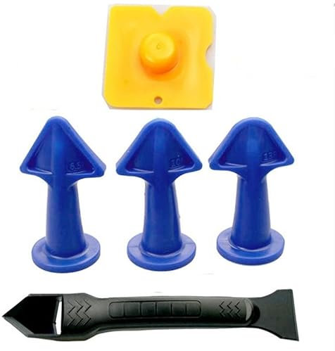 5 in 1 Caulking Nozzle Applicator Finishing Tool Scraper Spatula Plastic Glue Shovel Tile Brick Joint Floor Remover Set (Color : A)