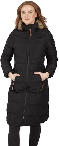 Trespass Womens Audrey II Padded Longer Length Jacket Coat – Black - L - 14 (FAJKCATR0008-001)