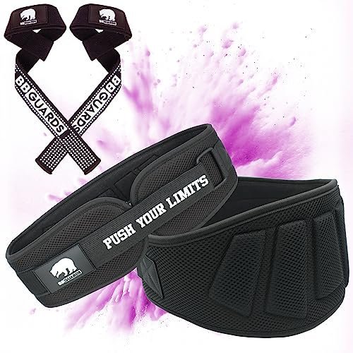 Gewichthebergürtel und Zughilfen für krafttraining zur Verbesserung Ihrer Leistung. Packung mit zughilfen bodybuilding und Fitness Gürtel für Männer/Frauen. Gym gürtel und zughilfen fitness (M)