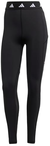 Adidas Damen Techfit Stash Pocket Full-Length Leggings, Black/White, M