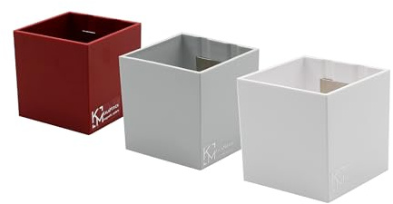 KalaMitica - Set di 3 Cubi Magnetici 6,5 cm - Ghiaccio, Rosso, Bianco - Contenitori Portaoggetti o Porta Vasi Magnetici con Calamita Potente per Lavagne Magnetiche da Parete