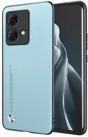 EASSGU Funda para Motorola Moto Edge 40 Neo (6.55 Inches), Carcasa de Teléfono de Estilo Empresarial con Respaldo de PU Cuero - Azul Claro