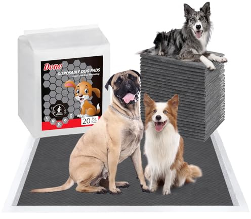 Dono Puppy Pads, Dog Training Pads 20 PCS, Charcoal Dog Pad for Small Dogs, Rabbits, Guinea Pigs, Puppy Pee Pads, Toilet Pads for Crate, Car, House, 60*90