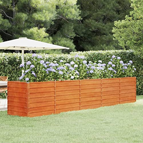 ARKEM Jardinière Gris 400x80x77 cm Acier Corten,Jardinières,Jardinieres Exterieur,Bac Jardiniere,Bac à Fleurs Extérieur,Jardinieres Balcon,Jardinières,Jardinieres Exterieur,Bac Jardiniere,
