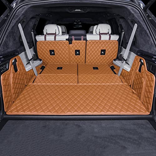 DZSJHGFDD Auto Kofferraummatte Kofferraummatten Für Q7 2016-2022 7-Sitzer Kofferraummatten Custom Auto Leather Accesorios Anti Rutsch Matte Gummi(2)