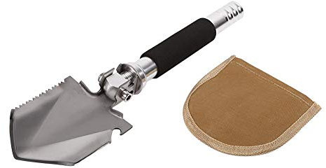 ElevateIQ Mini Pala Pieghevole da Campeggio Multifunzione Militare Portatile di Sopravvivenza Vanga da Giardino Escursionismo all'aperto cazzuola Dibble Pick Strumento di Emergenza(Black)