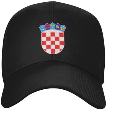 HEBUOUI Baseballmütze Unisex Atmungsaktiv Wappen Von Kroatien Lustig Baseball Männer Polyester Hüte Verstellbarer Hut Mode Casual Kappe LKW Fahrer Hut Outdoor Geschenk