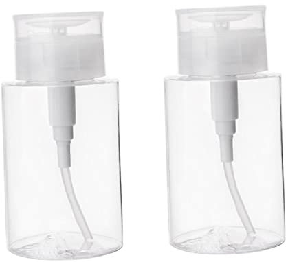 Beatifufu 2pcs Refillable Cosmetics Bottles with Leakproof Design and 300ml Capacity Petg Pump Dispenser Bottles for Travel and Business Trip Sub-packing Cleansing Water Holder