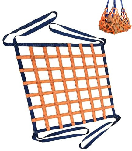 PAUANI Hangendes Hebenetz - Flaches Nylonnetz, Anhängernetz, Schutznetz Garten, Cargonetz Heavy Duty, Für Treppenhebungsnetz, Frachtnetz, Anpassbar, Last 0,3-3,5 Tonnen(4 X 4M/Mesh 15cm/Load 2.5t)