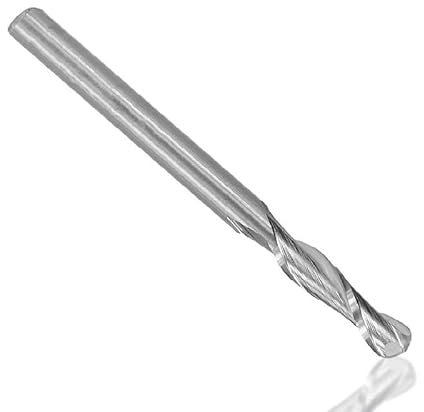 WZFC Aluminium-Schaftfräser, 3,175 Mm Schaft, Spiral-Kugelfräser, 2-schneidiger CNC-Fräser,3,175x2x12x40mm