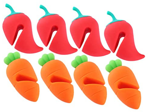 Amosfun Silicone Pot Lid Spill-proof Lifters 8pcs Decorative Boil Stoppers Cartoon Kitchen Lid Boil Lifters for Home and Restaurant Use