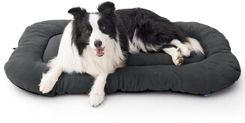Bedsure Cama para Perros Grande, 104x69cm Colchón Perro Lavable, Cama Perro con Base Antideslizante, Comoda e Calda per Interni, Gris