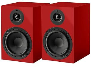 Pro-Ject Speaker Box 5 E, HiFi Regallautsprecher mit 2-Wege-Bassreflexprinzip, 5-Zoll-Fiberglas-Bass/Mitteltöner, Robustes MDF-Gehäuse, inklusive Lautsprecherabdeckung (Rot)