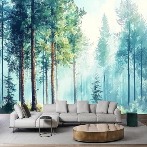 Carta da Parati Bosco 400x280 cm Fotomurale da Parete Foresta Carta Parati Adesiva Muro 3D Poster Giganti da Parete Camera da Letto Soggiorno A-0182
