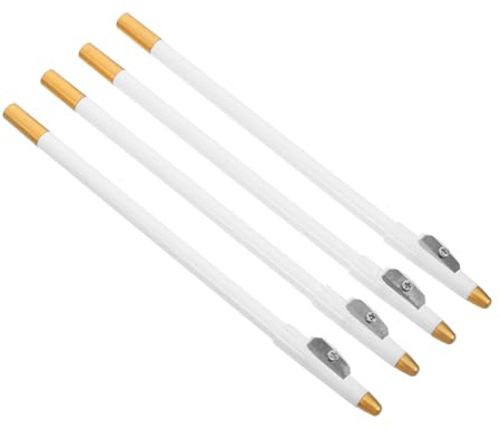 FRCOLOR 4 Teiliges Set Eyeliner Augenbrauenstift Set Make Up Tools Augenbrauenspitzer Haardetailstift Eyeliner Für Frauen Haarmarkerstift Make Up Zubehör Manganstahl Weiß
