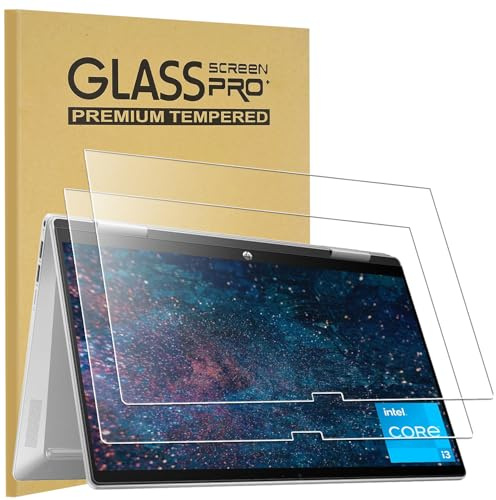 KEANBOLL 2-Pack Tempered Glass Screen Protector for HP Chromebook x360 14 (14bt-cd0000) & HP Pavilion x360 14 2-in-1 (14-ek0000) 14-Inch Laptops, 9H Hardness Ultra Clear, Anti-Scratch