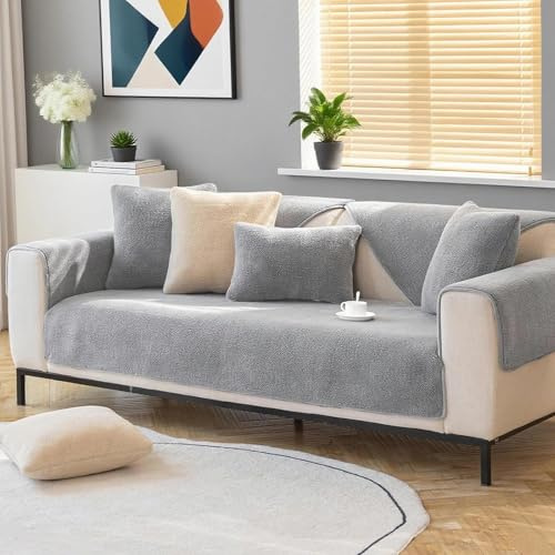 Votoko Sofabezug 1 2 3 4 Sitzer, L Form Sofaüberwurfe rutschfest, Ecksofa Sofa überzug Pets Dog Couch überzug Sofaschutz, Ultra Weicher Sofaschoner (Grau, 90x160cm)