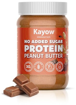 Kayow Nutrition Chocolate Protein Peanut Butter | High Protein | No Added Sugar | No Palm Oil, Keto Friendly | Guilt-Free Nut Butter | Low Carb | 350g Jar