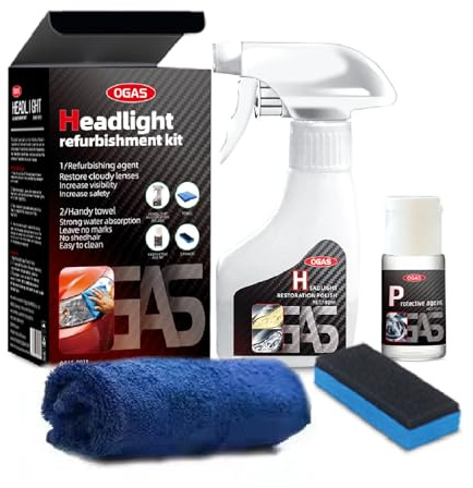 WenFeng Headlight Restoration Kit,Coating Headlight Cleaner for Cars Trucks Motorcycles & RVs,Restore Yellowing Cloudy & Foggy Lenses Enhance Night Driving Safety for Commuters No Sanding UV Shield