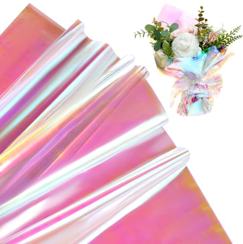 TOYANDONA Bunte Schillernde Zellophanfolie 50cm X 60cm 40 Blatt Geschenkpapier zum Dekorieren und Verpacken von Süßigkeiten und Weinflaschen für Bastelarbeiten