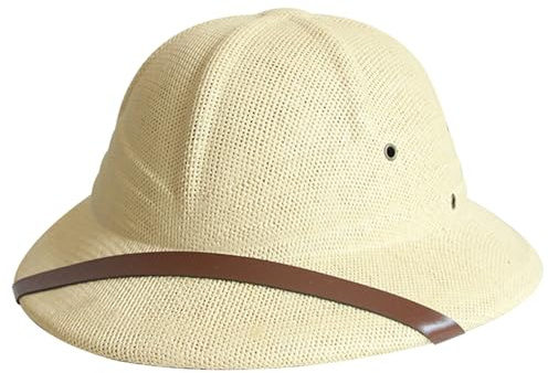 Casco de médula, sombrero de paja tejido a prueba de sol para hombre con ala ancha, sombrero para el sol transpirable con correa ajustable para la barbilla, minero al aire libre para exploradores d
