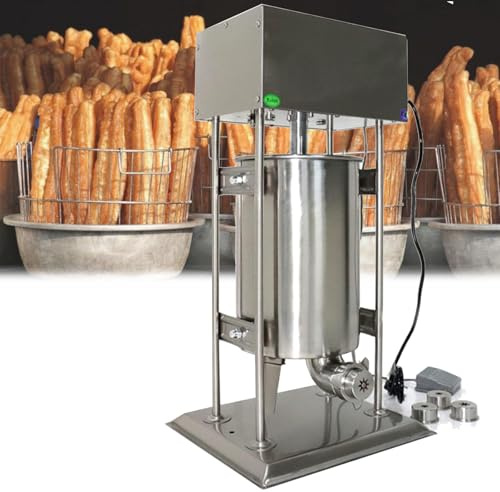 Macchina for Churro elettrica commerciale da 15 l, corpo in acciaio inossidabile for una facile pulizia, insaccatrice verticale automatica for ciambelle alla frutta latina, riempibile