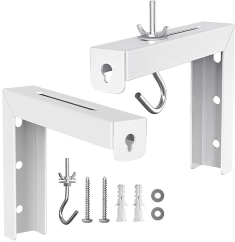 Beavorty Projector Screen Wall Mount Bracket, Steel L-Shaped Hanging Hook, White Smooth Finish, Multi-Function Wall Ceiling Support for Home Use