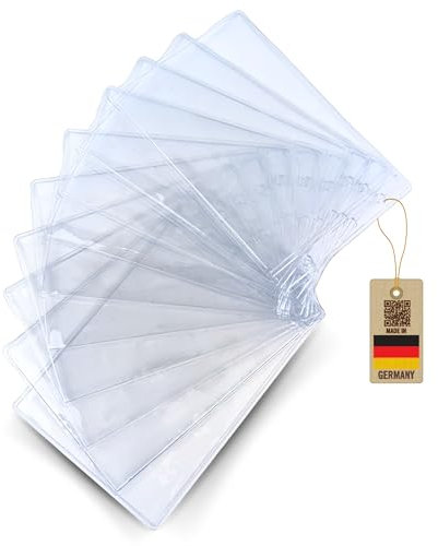 Schutz und Ausweishülle DIN A6 (105 x 148 mm Dokumente), vertikal tragbar, transparent - twist4® - Schnell & in TOP Qualität … (10 Stück, Hochformat)
