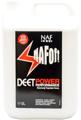 NAF Off Deet Power Performance Clear 5L – High-Strength Insect Repellent for Horses – With 19% DEET – Long-Lasting Protection Against Flies, Midges & Biting Insects