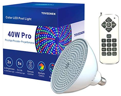 LED Pool Light Bulb for Inground Pool 120V 40W PRO Color Changing Pool Lights for Pentair Hayward Swimming Pool Light Bulb Replacement