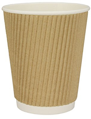Ripple Cups - RIFFELBECHER, Einweg, Recycling, Coffee to go Becher braun - 8oz, 200ml, 500 Stück