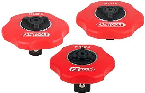 KS Tools 914.1215 Juego de minicarracas reversibles manuales, 3 pzs, 1/4+3/8+1/2