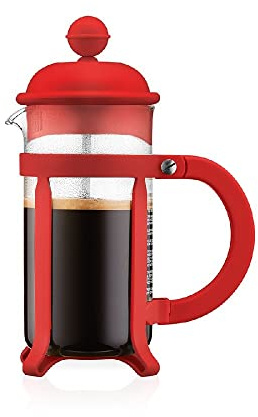 Bodum 1903-294 Java Cafetière à Piston 3 Tasses Verre Rouge 7.5 x 13.5 x 18.9 cm