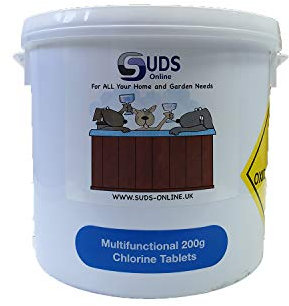 SUDS-ONLINE 5kg Multifunctional Large Chlorine Tablets 200g Swimming Pool For 10ft 12ft 15ft 16ft bestway pools kids Intex (5kg)