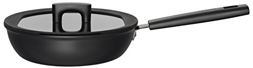 Fiskars Sautierpfanne mit Deckel, Ø 24 cm, Füllmenge: 2,2 Liter | Für alle Kochfelder geeignet, Aluminium/Kunststoff, Kratzfest, Antihaftbeschichtung, Hard Face, Schwarz, 1052230