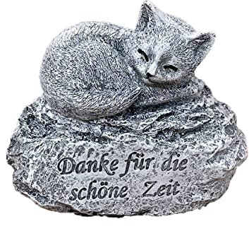 stoneandstyle Grabstein Katze frostfest Danke für d.schöne Zeit frostfest massiv