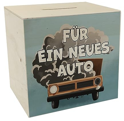 Für EIN neues Auto Spardose aus Holz mit lustigem Motiv eine witzige Geschenkidee für das erste Auto oder wenn Dein Karren Nicht durch den XXX kam
