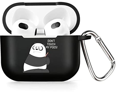 AKABEILA Hülle für AirPods 3 2021 Weiche TPU Schutzhülle Stoßfest AirPods 3rd Generation 2021 Hülle mit Muster Karabiner Stilvolle Schutzhülle
