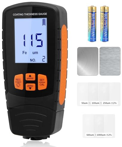 CHNADKS Lackdickenmessgerät, Schichtdickenmessgerät mit LCD -Display, Wiederaufladbar Lackmessgerät Auto für Fe/NFe Automatische Erkennung 0-1700μm