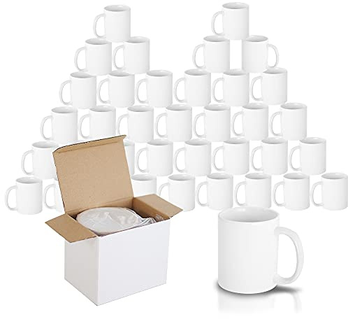 Signzworld Sublimation Mugs 10oz Blank Plain White Coffee Mug with Gift Boxes (36 Pack)