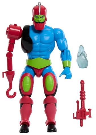 Masters of the Universe Origins - Trap Jaw Collezione Cartoon, action figure articolata alta 14+ cm, con un uncino, un blaster e un mini fumetto incluso, giocattolo per bambini, 6+ anni, HYD28