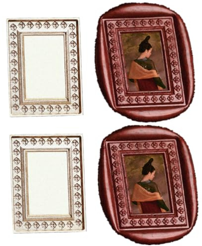 Sello de cera con marco en relieve 3D, sello de cera para tallar en relieve de marco, cabeza de sello de cera de latón con mango de cristal de imitación, sellado de cera para invitaciones de boda,