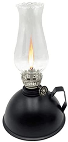 POCHY classic Oil Lamp Glass Hurricane Lamp Tin Oil Can with Handle Kerosene Lamp Indoor Use Home Decor Lighting Oil Lamp Vintage Hurricane Lantern Portable