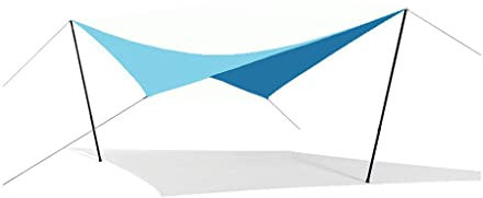 RajoNN Campingzeltplane, Hängematte, Regenfliege, Zeltplane, Campingplane, Leichter Schutz für Camping, Wandern, Outdoor-Plane (blau mit Stange)