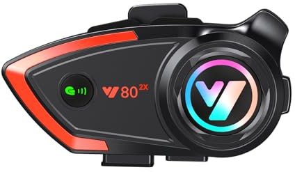 Docooler motorcykel-intercom-hjälm -BT-headset, kompatibelt med en mängd olika hjälmar