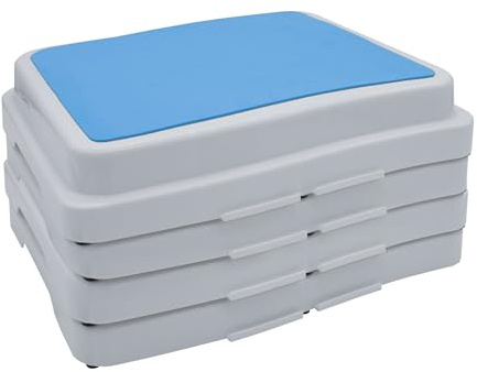 Spetebo stapelbar stegsteg, vit, 50 x 40 cm – set om 4 – halkfri badrumspall – dusch, instegsstöd, badkar, uppstigningspall, stegpall, halkfri för äldre och barn